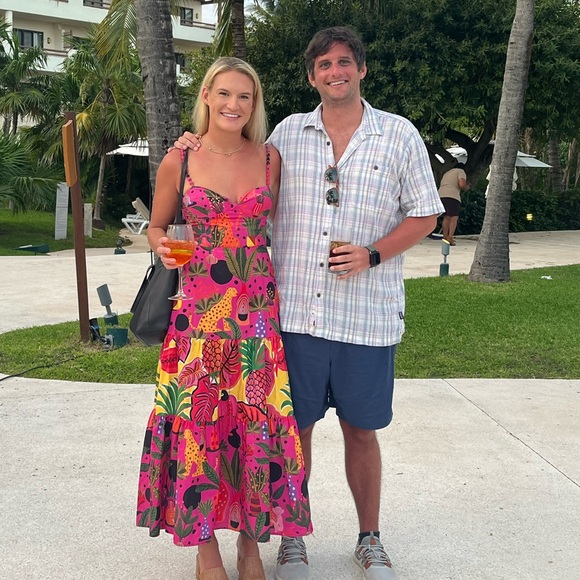 Farm Rio Pink Pop Leopards Mixed Midi Dress - Picture 7 of 7